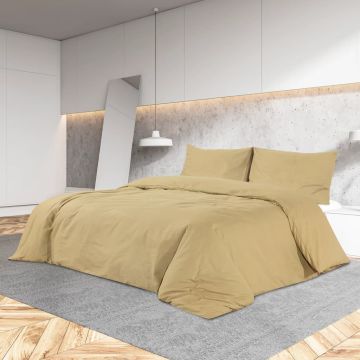 vidaXL Patalynės komplektas, taupe spalvos, 200x200cm, mikropluoštas