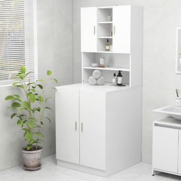 vidaXL Skalbimo mašinos spintelė, baltos spalvos (808386+808395)