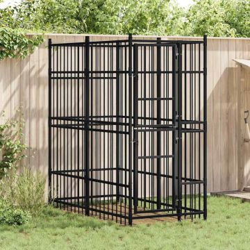 vidaXL Lauko voljeras šunims, plienas, 1,84m²