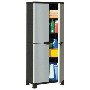vidaXL Plastikinė spintelė, 68x39x171,5cm, ratano dizaino