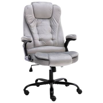 vidaXL Biuro kėdė, šviesiai pilkos spalvos, aksomas