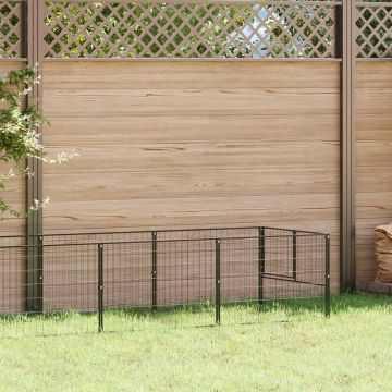vidaXL Voljeras šunims, juodos spalvos, 5m², plienas