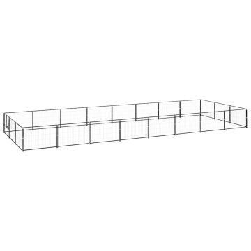 vidaXL Voljeras šunims, juodos spalvos, 24m², plienas
