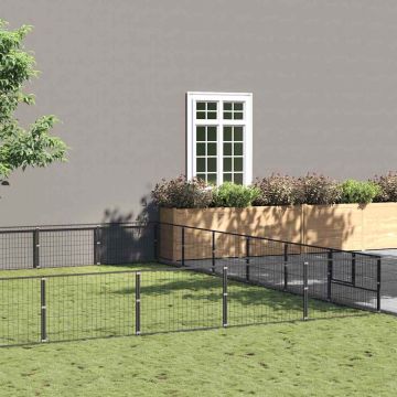 vidaXL Voljeras šunims, juodos spalvos, 36m², plienas