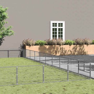 vidaXL Voljeras šunims, sidabrinės spalvos, 100m², plienas