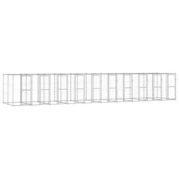 vidaXL Lauko voljeras šunims, galvanizuotas plienas, 24,2m²