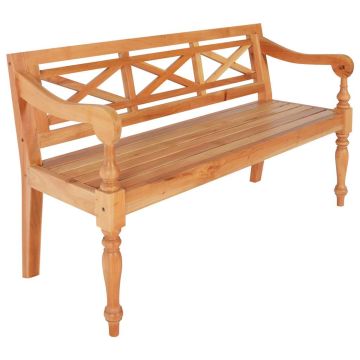 vidaXL Batavia suoliukas, šviesiai rudas, 123cm, raudonmedžio masyvas