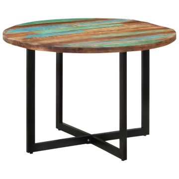 vidaXL Valgomojo stalas, 110x75cm, perdirbtos medienos masyvas