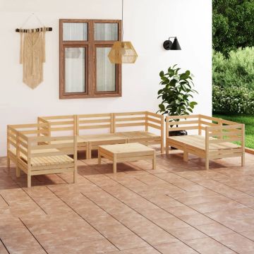 vidaXL Sodo poilsio baldų komplektas, 8 dalių, pušies masyvas