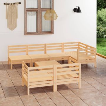 vidaXL Sodo poilsio baldų komplektas, 8 dalių, pušies medienos masyvas