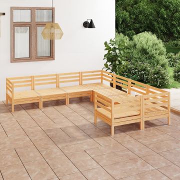 vidaXL Sodo poilsio baldų komplektas, 8 dalių, pušies medienos masyvas