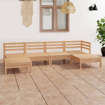 vidaXL Sodo poilsio baldų komplektas, 6 dalių, pušies masyvas