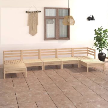 vidaXL Sodo poilsio baldų komplektas, 7 dalių, pušies masyvas