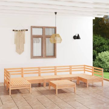 vidaXL Sodo poilsio baldų komplektas, 8 dalių, pušies medienos masyvas