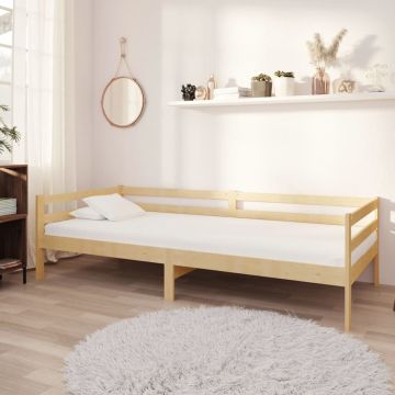 vidaXL Lova su čiužiniu, 90x200cm, pušies medienos masyvas