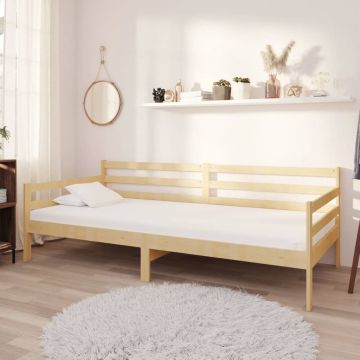 vidaXL Lova su čiužiniu, 90x200cm, pušies medienos masyvas