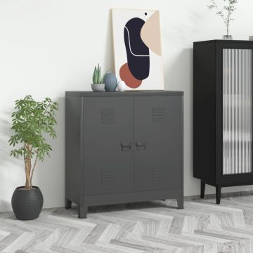 vidaXL Sandėliavimo spintelė, antracito, 90x40x100cm, plienas