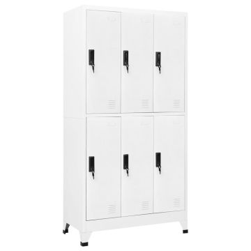 vidaXL Persirengimo spintelė, baltos spalvos, 90x45x180cm, plienas