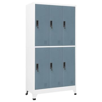 vidaXL Persirengimo spintelė, pilka, 90x45x180cm, plienas