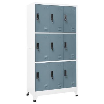 vidaXL Persirengimo spintelė, pilka, 90x45x180cm, plienas