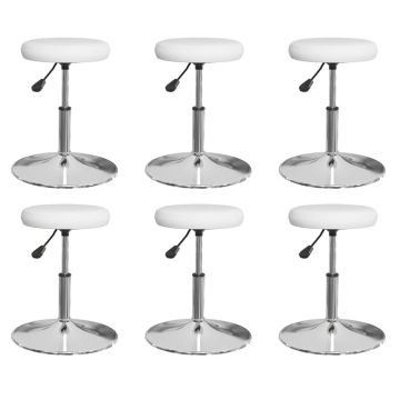 vidaXL Valgomojo kėdės, 6vnt., baltos, dirbtinė oda