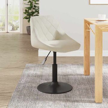 vidaXL Valgomojo kėdė, kreminės spalvos, aksomas (335315)