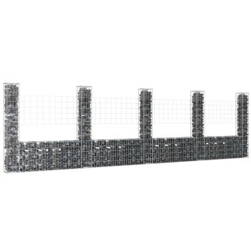vidaXL Gabionų krepšiai su 5 kolonomis, 500x20x150cm, geležis