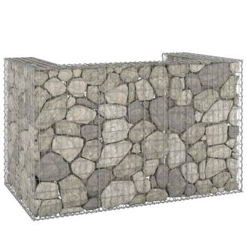 vidaXL Gabiono siena konteineriams, 180x100x110cm, plienas