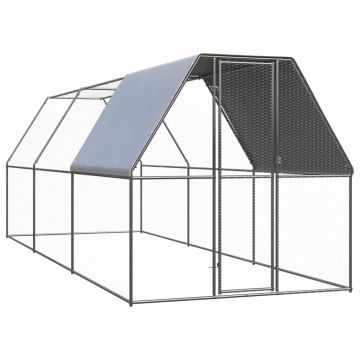 vidaXL Lauko narvas viščiukams, 2x6x2m, galvanizuotas plienas