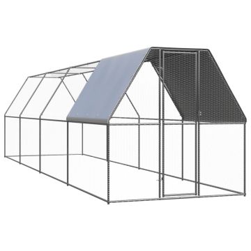 vidaXL Lauko narvas viščiukams, 2x8x2m, galvanizuotas plienas