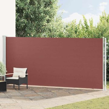 vidaXL Ištraukiama šoninė kiemo pertvara, rudos spalvos, 180x600cm