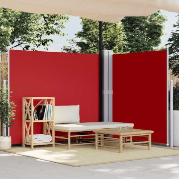 vidaXL Ištraukiama šoninė pertvara, raudonos spalvos, 180x600cm
