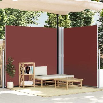 vidaXL Ištraukiama šoninė pertvara, rudos spalvos, 200x600cm