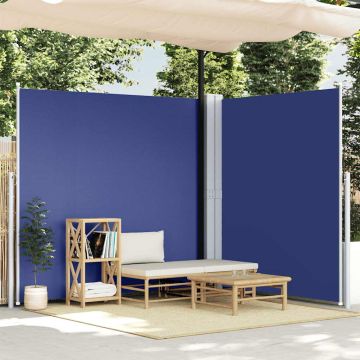vidaXL Ištraukiama šoninė pertvara, mėlynos spalvos, 220x600cm
