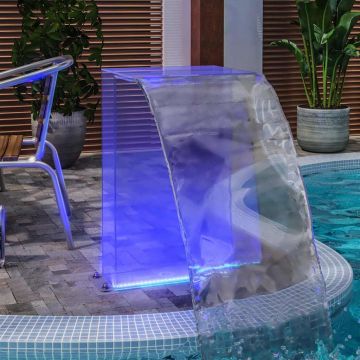 vidaXL Baseino fontanas su įvairių spalvų LED, 51cm, akrilas