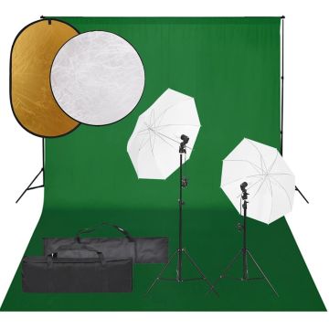 vidaXL Fotostudijos rinkinys su šviestuvais, fonu ir reflektoriumi