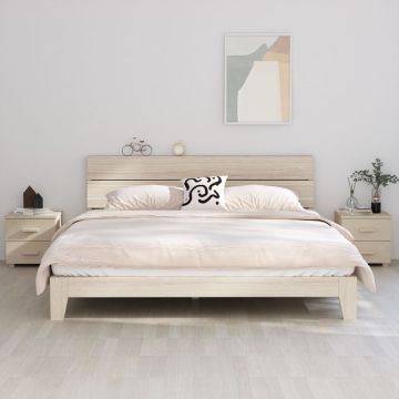 vidaXL Naktinės spintelės HAMAR, 2vnt., rudos, 40x35x44,5cm, pušis