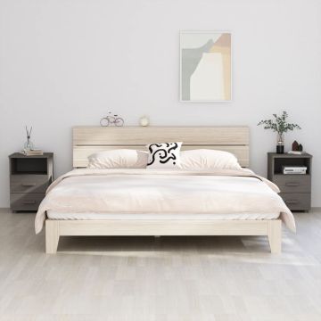 vidaXL Naktinės spintelės HAMAR, 2vnt., pilkos, 40x35x62cm, pušis