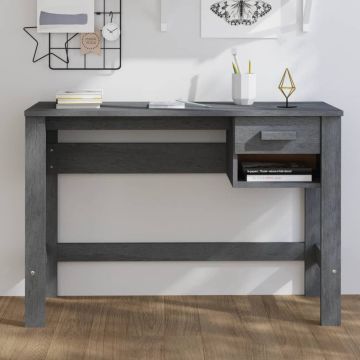 vidaXL Rašomasis stalas HAMAR, tamsiai pilkas, 110x40x75cm, pušis