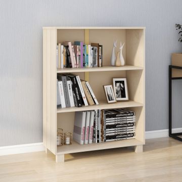 vidaXL Knygų spintelė HAMAR, medaus ruda, 85x35x112cm, pušies masyvas