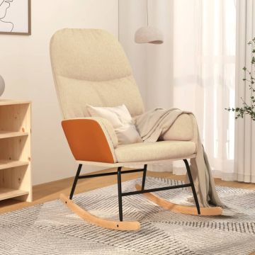 vidaXL Supama kėdė, kreminės spalvos, audinys