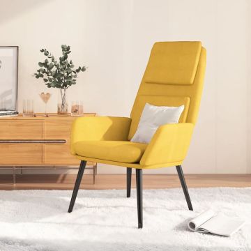 vidaXL Poilsio kėdė, garstyčių geltonos spalvos, audinys