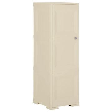vidaXL Plastikinė spintelė, angoros, 40x43x125cm, medienos dizaino