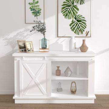 vidaXL Stumdomų spintelės durelių rinkinys, baltas, 122cm, plienas