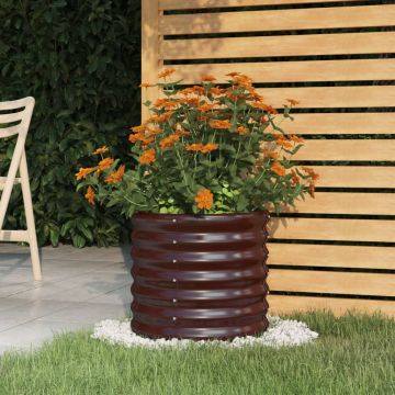 vidaXL Sodo lovelis, rudas, 40x40x36cm, cinkuotas plienas
