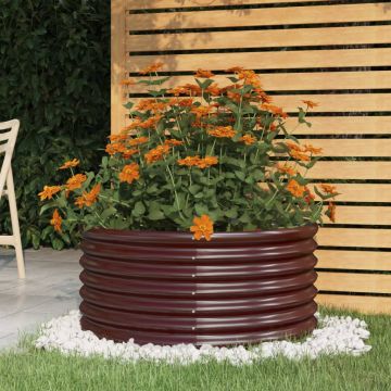 vidaXL Sodo lovelis, rudas, 80x80x36cm, cinkuotas plienas