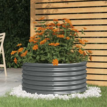 vidaXL Sodo lovelis, antracito, 80x80x36cm, cinkuotas plienas