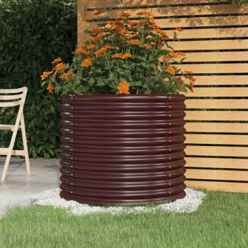 vidaXL Sodo lovelis, rudas, 80x80x68cm, cinkuotas plienas