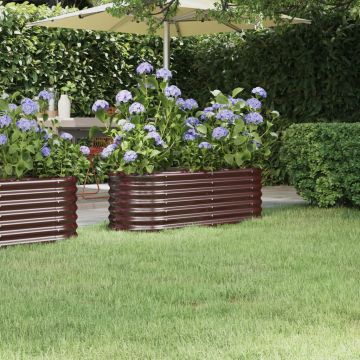 vidaXL Aukštas sodo lovelis, rudas, 114x40x36cm, cinkuotas plienas
