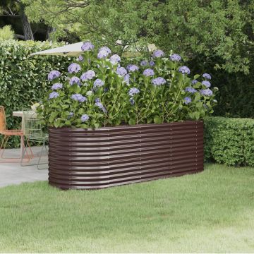vidaXL Aukštas sodo lovelis, rudas, 224x80x68cm, cinkuotas plienas